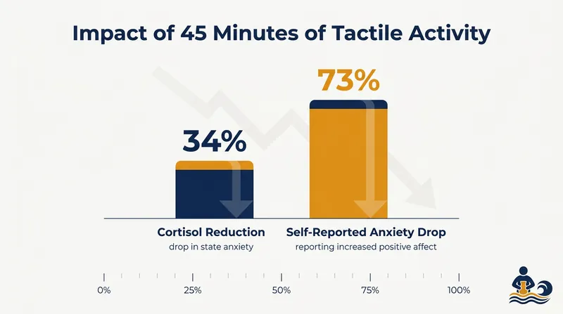 Clinical data shows significant drops in both biological and self-reported stress markers following brief periods of creative engagement.