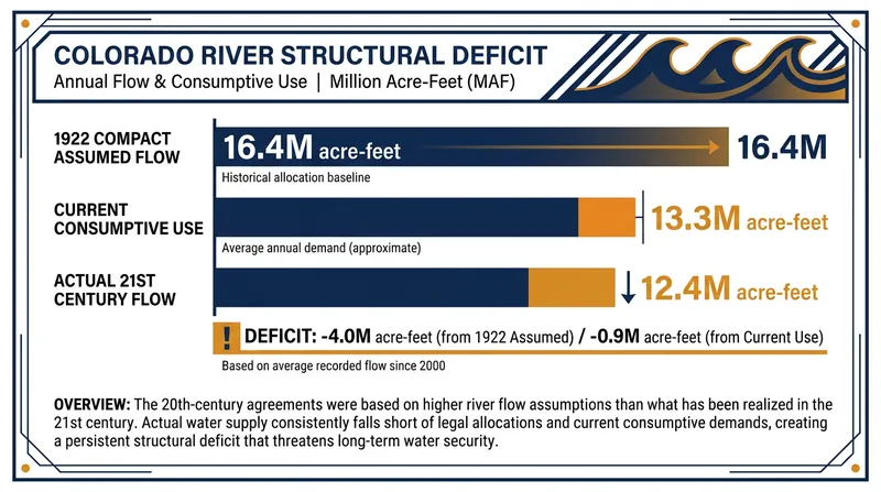 The basin currently consumes roughly a million acre-feet more water than the river naturally provides each year.