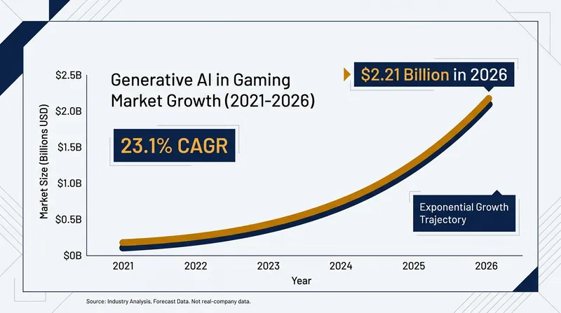 The generative AI gaming market is experiencing rapid exponential growth.