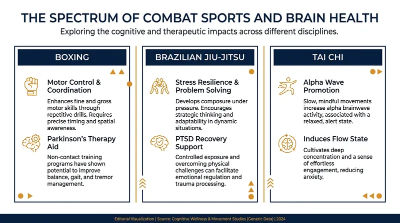 Different martial arts disciplines offer unique neurobiological and psychological benefits.