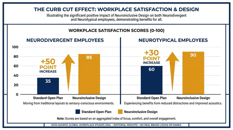 Through the Curb Cut Effect, sensory-friendly environments ultimately boost satisfaction and productivity for all users.