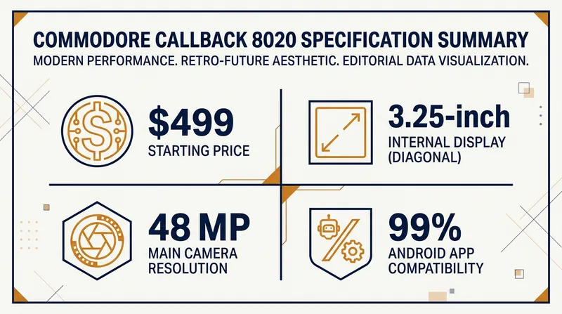 Key specifications for the Commodore Callback 8020.