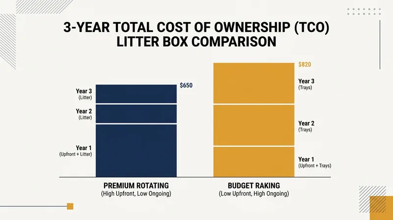 While raking systems offer a lower initial purchase price, the cost of proprietary replacement trays often makes them more expensive over a three-year period.