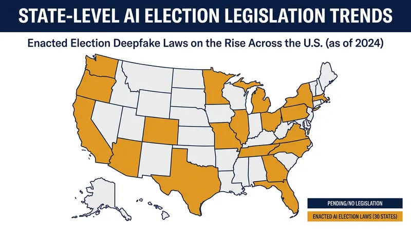 In the absence of federal legislation, 30 states have enacted their own laws regulating AI deepfakes in political campaigns.