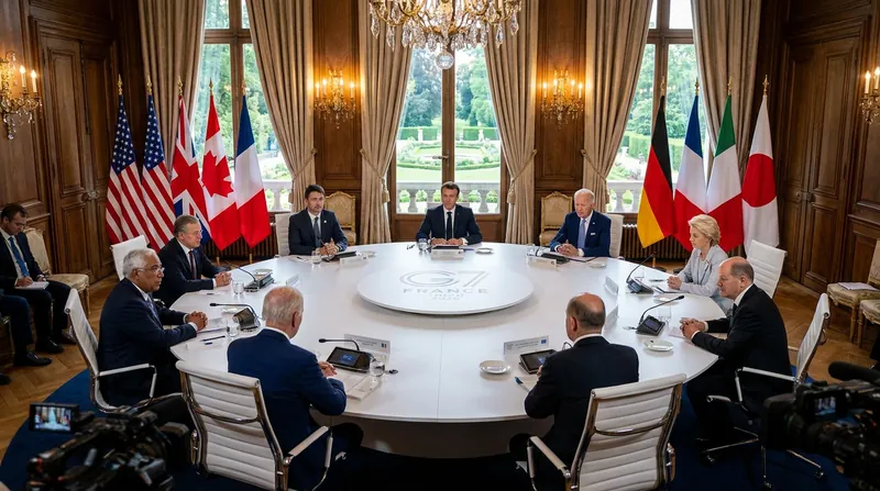 G7 leaders meet in Evian-les-Bains, France, to discuss a potential ceasefire and long-term security guarantees for Ukraine.