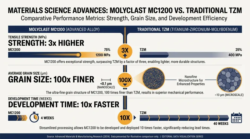 The performance leap of solid-state molybdenum compared to legacy commercial benchmarks.