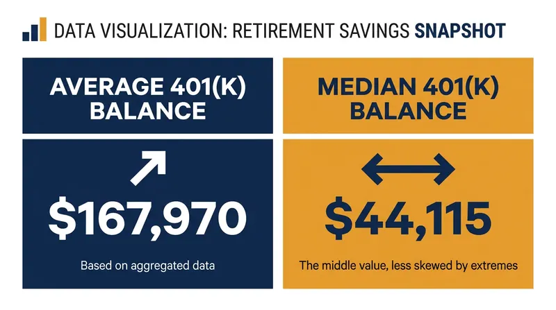While the average balance is pulled higher by wealthy savers, the median provides a look at the typical worker's account.