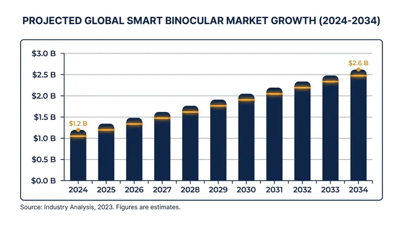 The market for smart binoculars is projected to more than double over the next decade.