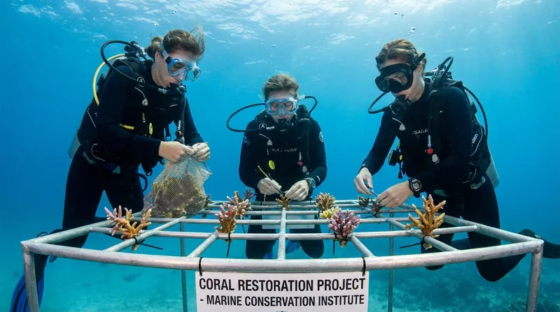 Scientists are actively harvesting and outplanting heat-resistant 'super corals' to accelerate natural adaptation.