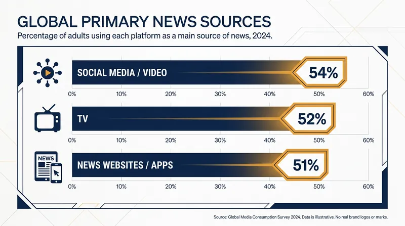 Third-party platforms have officially eclipsed television and direct websites as the world's main news source.