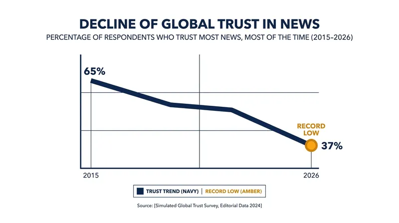 Global trust in news has fallen to its lowest point since tracking began in 2015.