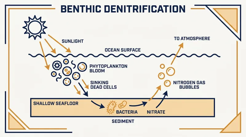 How increased sunlight accelerates the bacterial destruction of marine nitrate.