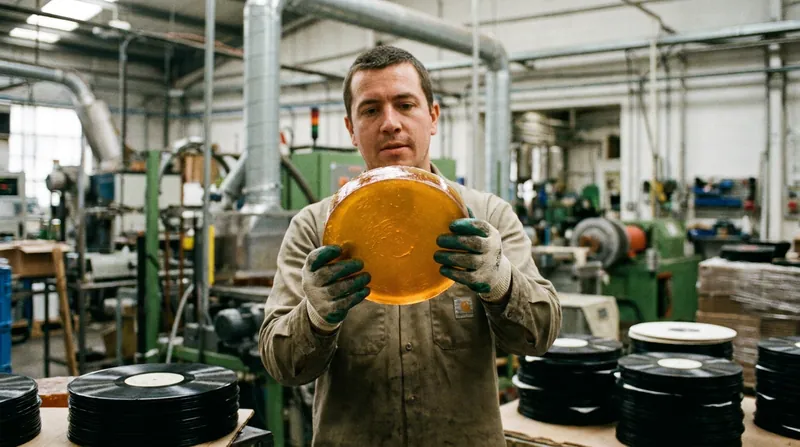Plant-based bioplastics like Evovinyl can be pressed using the exact same machinery as traditional PVC.