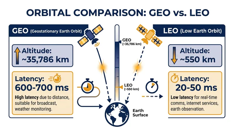 Low Earth Orbit (LEO) satellites dramatically reduce latency by orbiting much closer to the Earth.