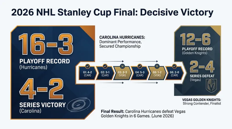 The Hurricanes dominated the 2026 postseason with a 16-3 record.