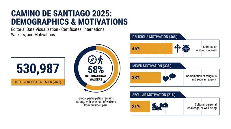 The shifting demographics and motivations of the modern Camino de Santiago walker.