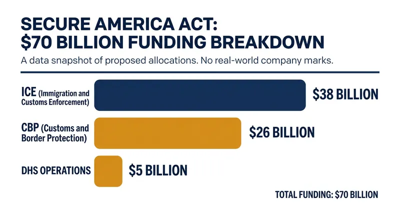 The Secure America Act, signed last week, allocates $70 billion to federal immigration enforcement agencies through 2029.