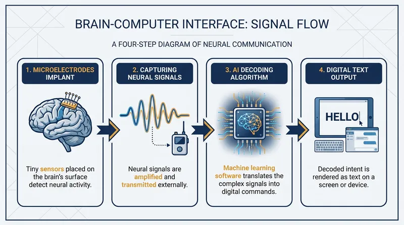 How the intracortical brain-computer interface translates thoughts into text.