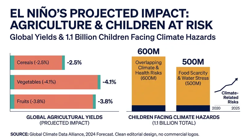 Over 1.1 billion children now face at least three overlapping climate hazards, according to UNICEF.