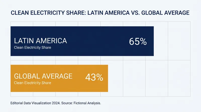 Latin America generates clean electricity at a rate significantly higher than the global average.