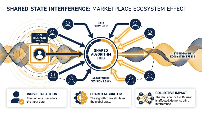 Modern causal models must account for interference, where treating one user in a shared marketplace inadvertently impacts others.