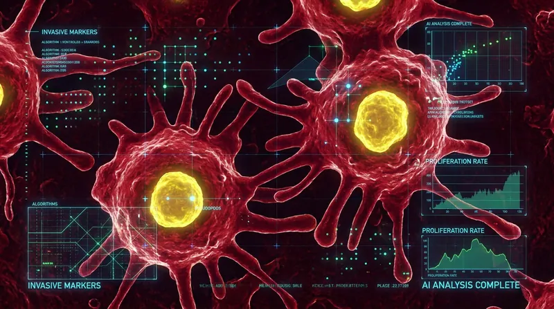 By analyzing the collective interactions of cancer cells, the AI identifies the biological programs that drive metastasis.