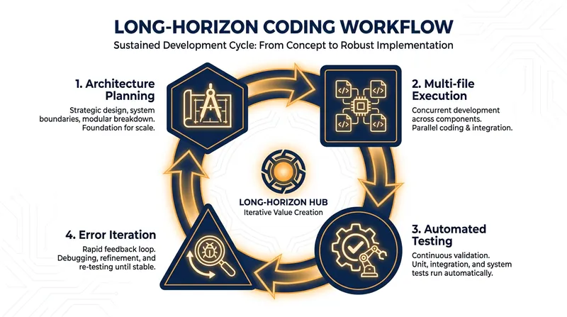 Unlike simple autocomplete, long-horizon agents autonomously manage the entire software development lifecycle.