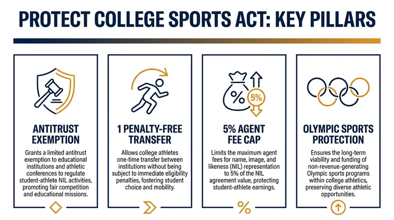 The bipartisan legislation proposes sweeping changes to how college sports are governed.