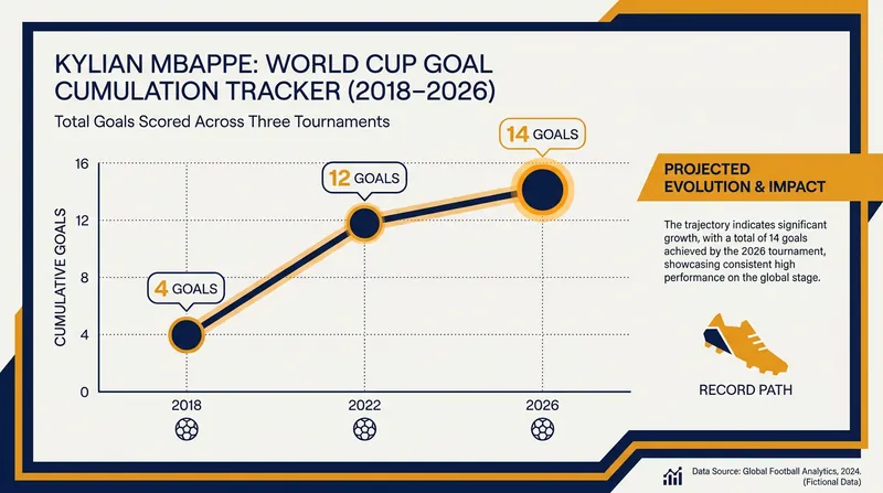 Mbappé's rapid ascent up the all-time World Cup scoring charts.