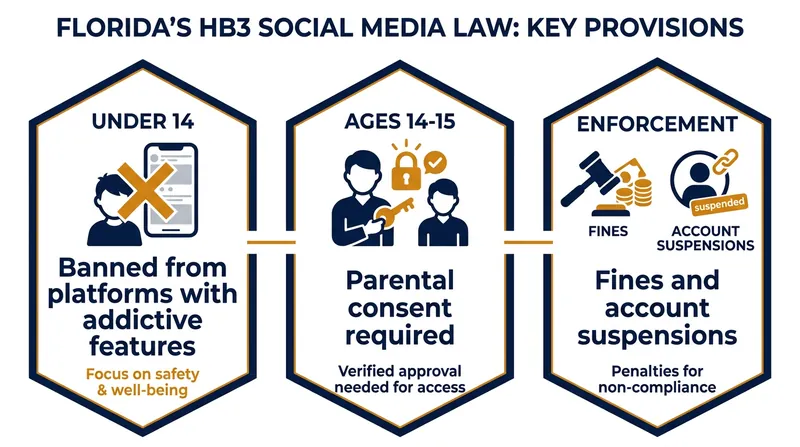 Key provisions of Florida's House Bill 3, which took effect in January 2025.