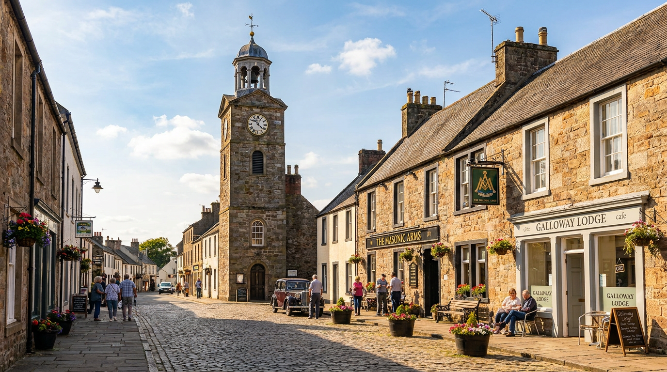 Residents of Gatehouse of Fleet gathered at the town's Clock Tower to celebrate the successful buyout of a derelict local site.