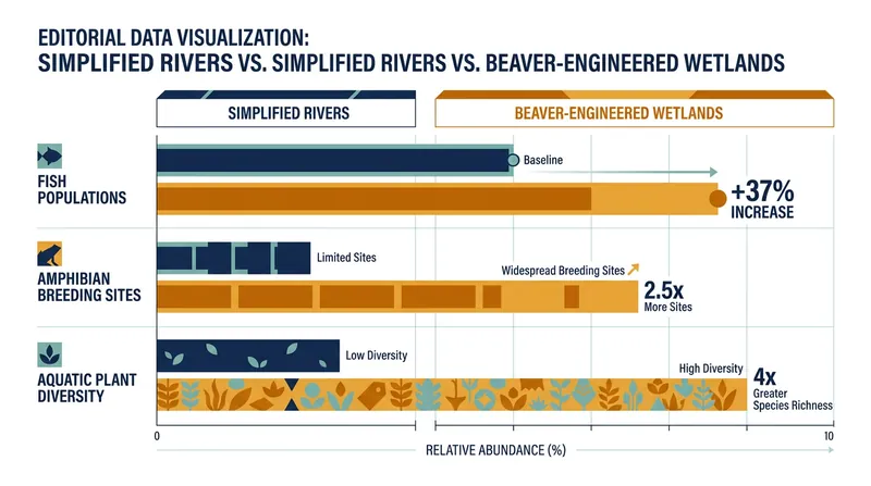 Biodiversity metrics show marked improvements in habitats modified by beavers.