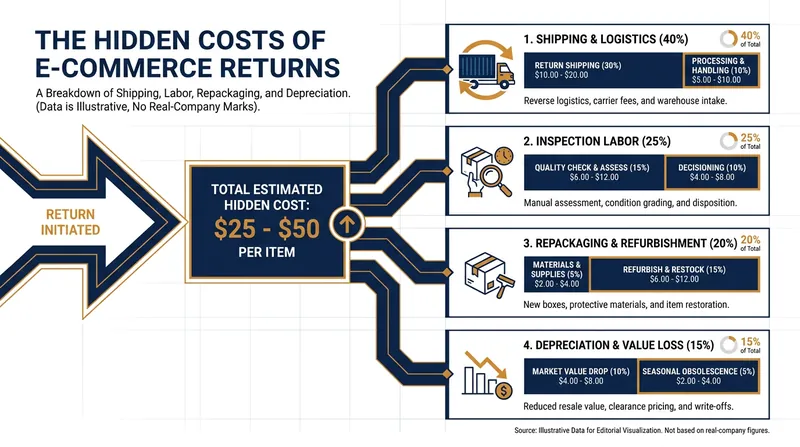 The reverse logistics process can cost retailers up to 66% of an item's original price.