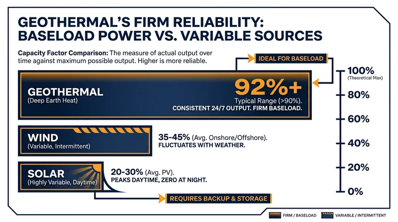 Unlike wind and solar, geothermal energy provides continuous power, matching the constant demand of AI data centers.
