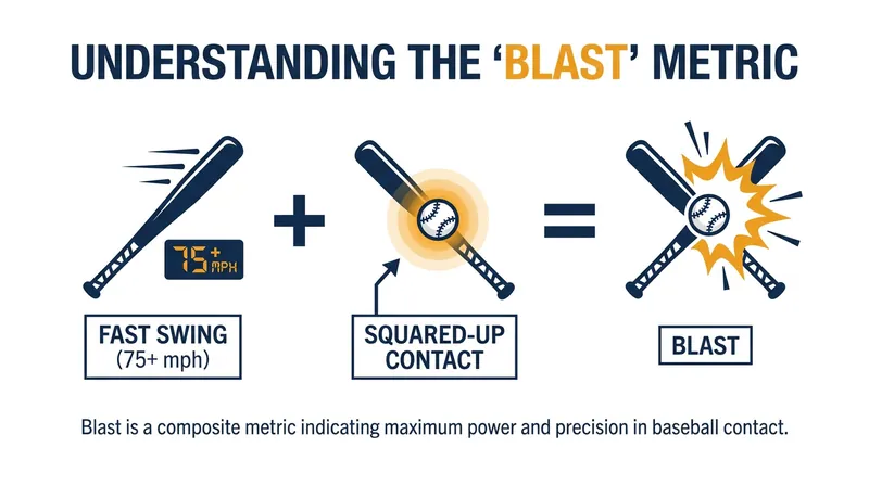 A 'Blast' represents the optimal outcome for a hitter: a swing that is both fast and perfectly squared up.