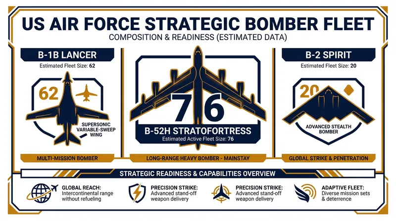 The B-52 makes up the largest portion of the United States' active strategic bomber fleet.