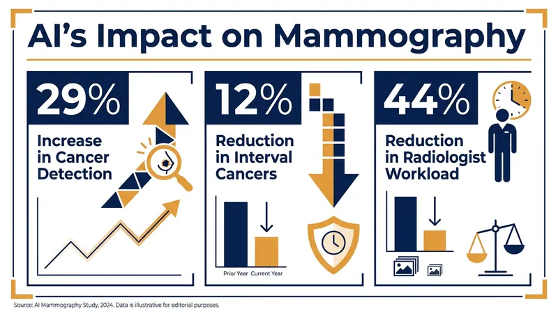 Data from the 2026 MASAI trial highlights the dual benefits of AI in improving detection and reducing workload.