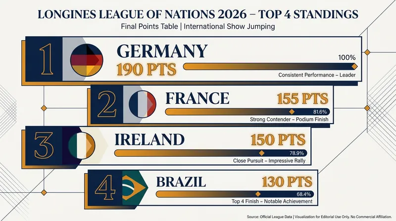 Germany holds a comfortable 35-point cushion over France at the midway point of the team series.