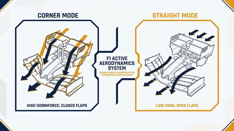 Active aerodynamics replaced DRS, allowing wings to dynamically shift between high downforce and low drag.