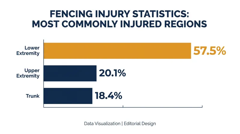 Lower extremity injuries account for the majority of training-related damage in elite fencing.