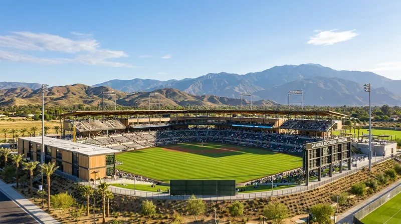 The Olympic matches will be held at a new modular stadium at the Fairplex in Pomona, California.