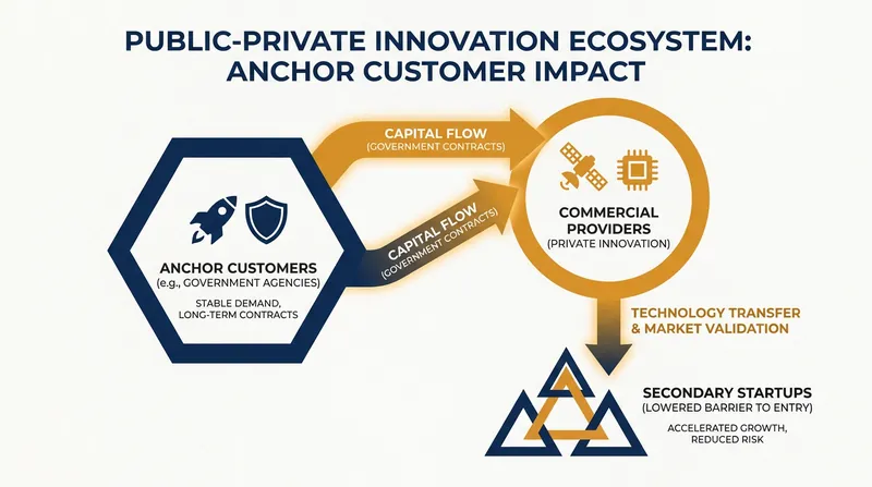 Public-private partnerships provide a crucial revenue floor that de-risks early-stage aerospace ventures.