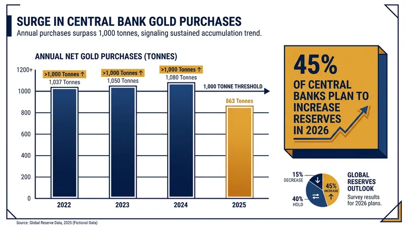 Central bank gold demand has remained structurally elevated since 2022.