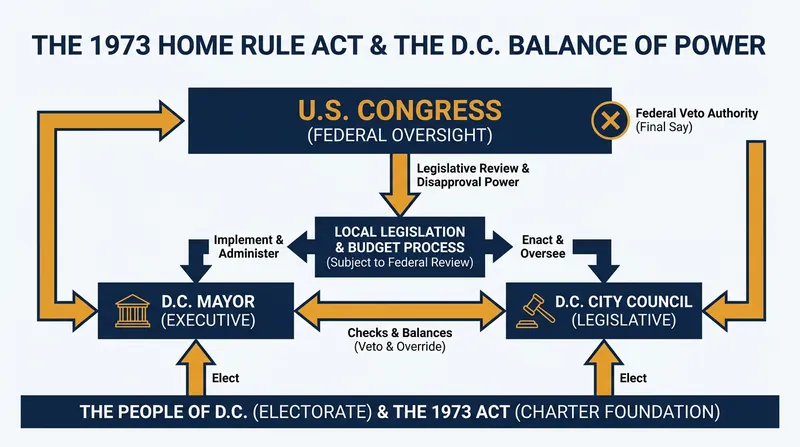 Under the Home Rule Act, Congress retains the power to review and overturn legislation passed by the D.C. Council.