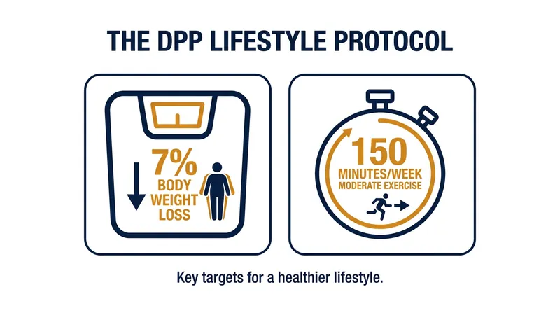 The specific, achievable targets that resulted in a 58% reduction in diabetes risk.