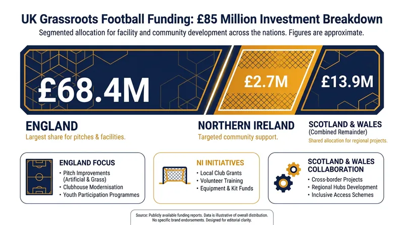 Breakdown of the 2026/27 grassroots facility funding allocations across the UK.