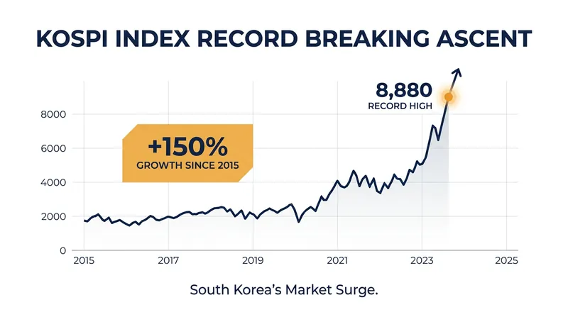 South Korea's Kospi index has shattered records, driven largely by trillion-dollar valuations for Samsung and SK Hynix.
