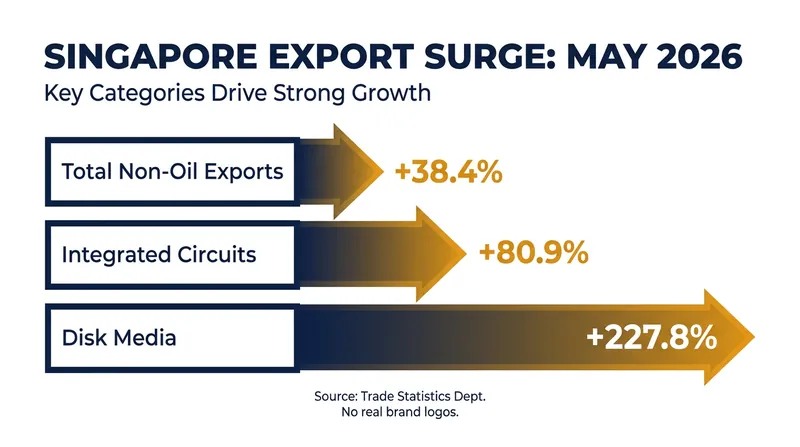 Singapore's electronics exports saw their largest annual increase in two decades.