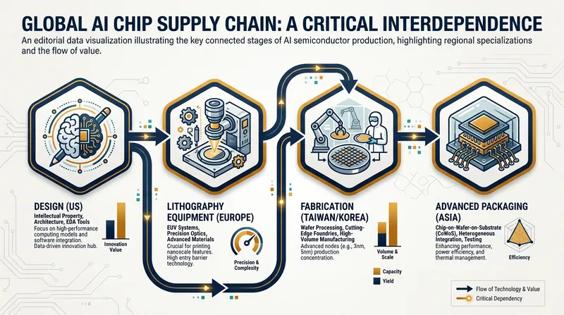 The production of an AI accelerator relies on a highly fragmented, global supply chain.