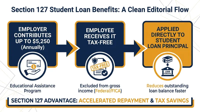 How the tax-free employer student loan repayment mechanism works.